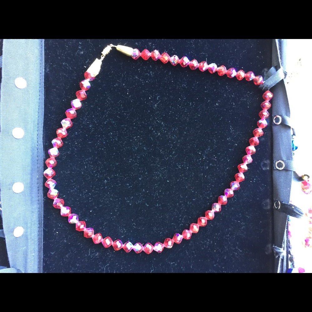 Red Swarovski crystal necklace